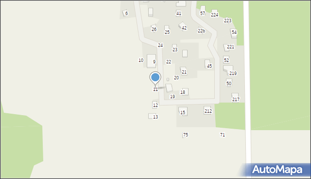 Jeziorna, Osiedle Sosnowe, 11, mapa Jeziorna