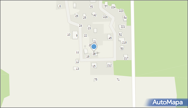 Jeziorna, Osiedle Sosnowe, 18, mapa Jeziorna