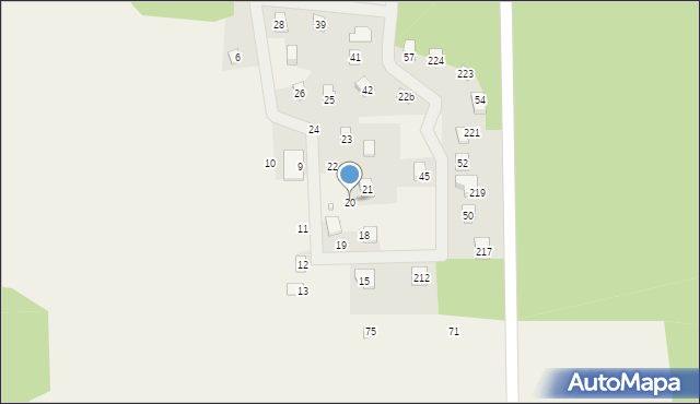 Jeziorna, Osiedle Sosnowe, 20, mapa Jeziorna