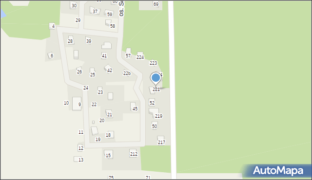 Jeziorna, Osiedle Sosnowe, 221, mapa Jeziorna