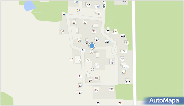 Jeziorna, Osiedle Sosnowe, 23, mapa Jeziorna