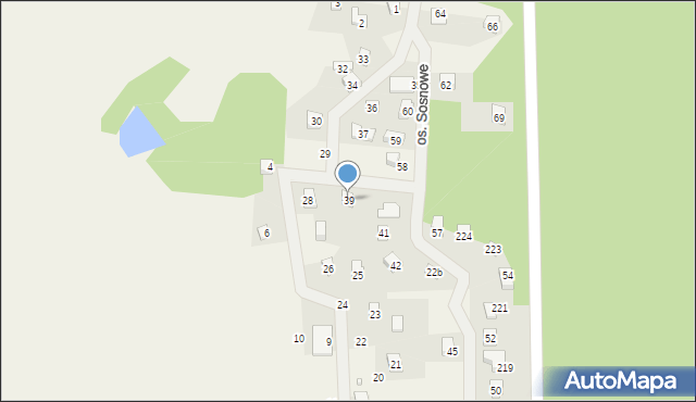 Jeziorna, Osiedle Sosnowe, 39, mapa Jeziorna