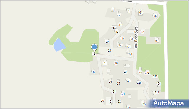 Jeziorna, Osiedle Sosnowe, 4, mapa Jeziorna