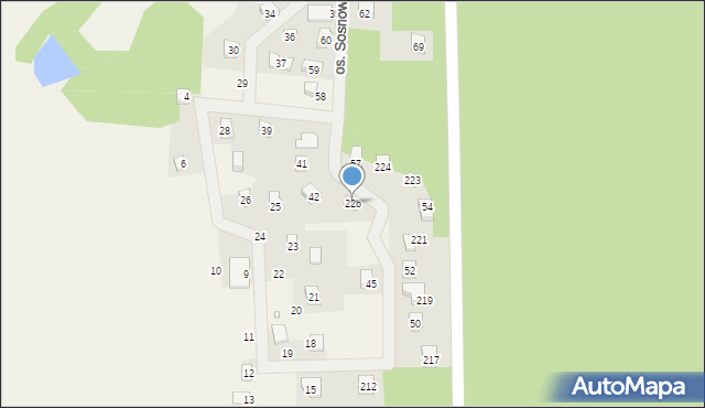 Jeziorna, Osiedle Sosnowe, 43, mapa Jeziorna