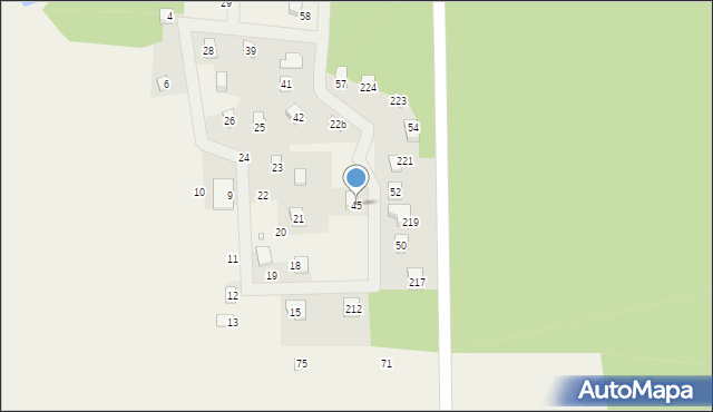 Jeziorna, Osiedle Sosnowe, 45, mapa Jeziorna