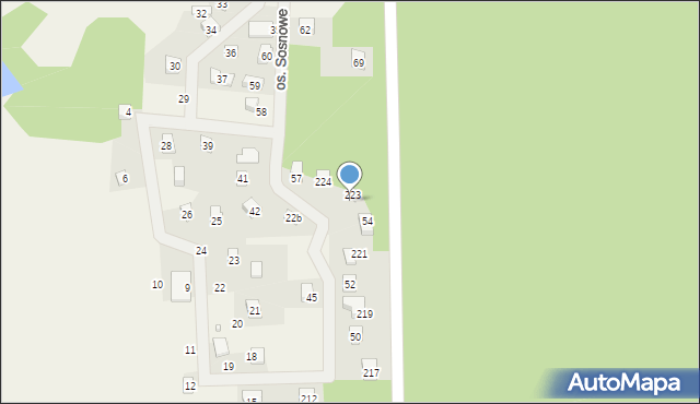 Jeziorna, Osiedle Sosnowe, 55, mapa Jeziorna
