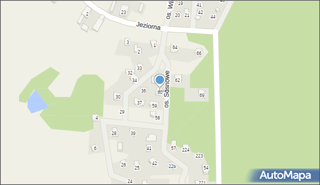 Jeziorna, Osiedle Sosnowe, 60, mapa Jeziorna