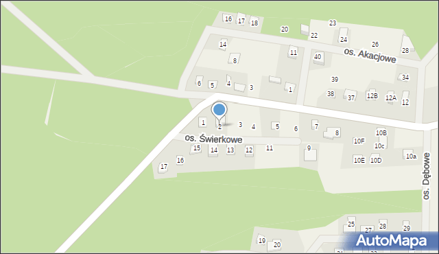 Jeziorna, Osiedle Świerkowe, 2, mapa Jeziorna