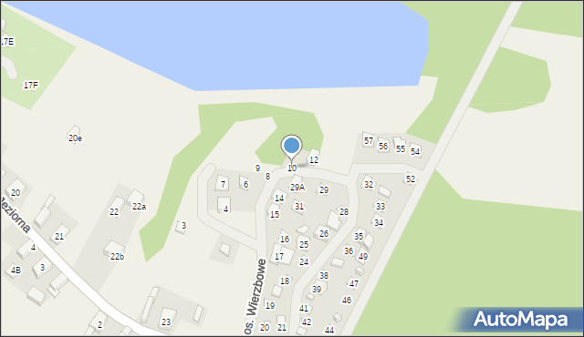Jeziorna, Osiedle Wierzbowe, 10, mapa Jeziorna