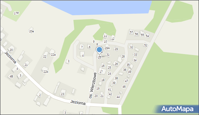 Jeziorna, Osiedle Wierzbowe, 15, mapa Jeziorna