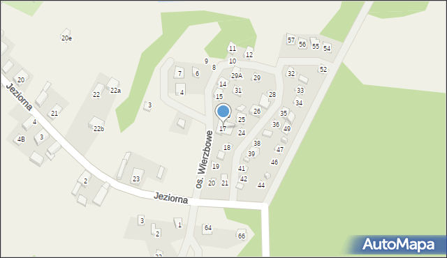 Jeziorna, Osiedle Wierzbowe, 17, mapa Jeziorna