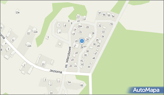 Jeziorna, Osiedle Wierzbowe, 24, mapa Jeziorna