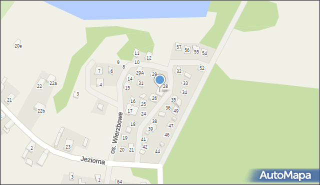 Jeziorna, Osiedle Wierzbowe, 27, mapa Jeziorna