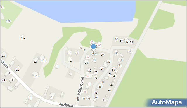 Jeziorna, Osiedle Wierzbowe, 29A, mapa Jeziorna