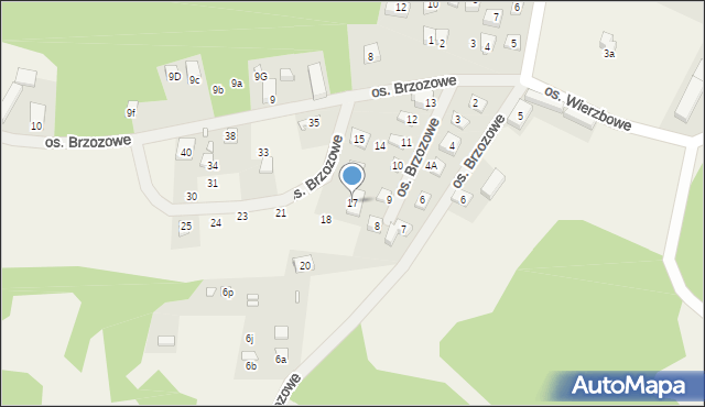 Jodłów, Osiedle Brzozowe, 17, mapa Jodłów