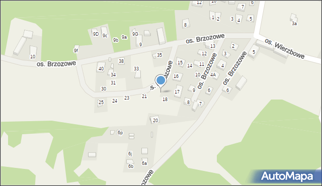 Jodłów, Osiedle Brzozowe, 19, mapa Jodłów