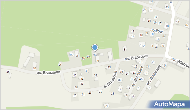 Jodłów, Osiedle Brzozowe, 9G, mapa Jodłów