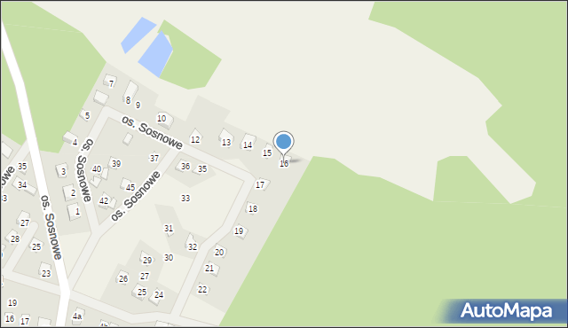 Jodłów, Osiedle Sosnowe, 16, mapa Jodłów
