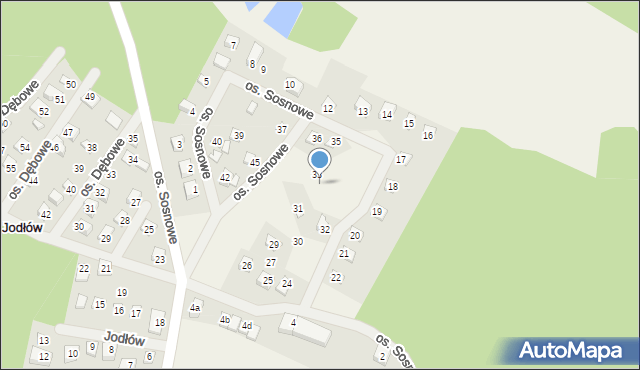 Jodłów, Osiedle Sosnowe, 34, mapa Jodłów