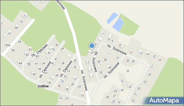 Jodłów, Osiedle Sosnowe, 4, mapa Jodłów