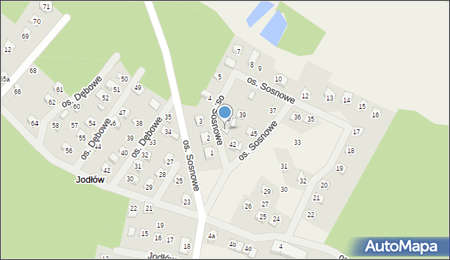 Jodłów, Osiedle Sosnowe, 41, mapa Jodłów