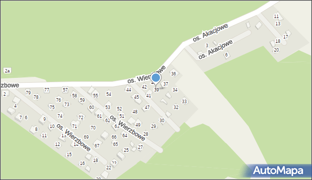 Jodłów, Osiedle Wierzbowe, 39, mapa Jodłów