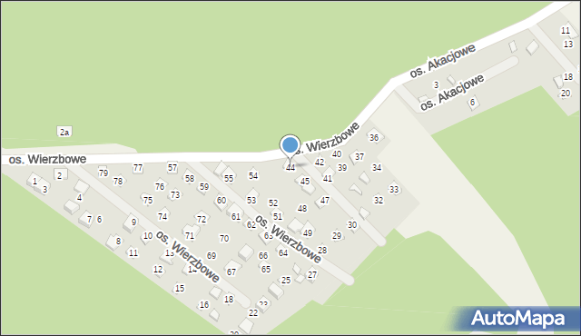 Jodłów, Osiedle Wierzbowe, 44, mapa Jodłów