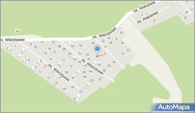 Jodłów, Osiedle Wierzbowe, 48, mapa Jodłów