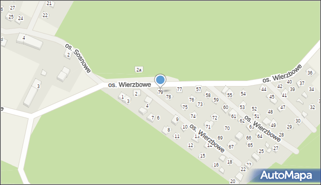 Jodłów, Osiedle Wierzbowe, 79, mapa Jodłów