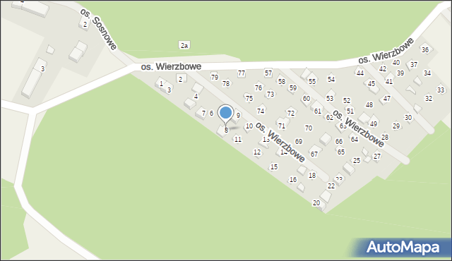 Jodłów, Osiedle Wierzbowe, 8, mapa Jodłów