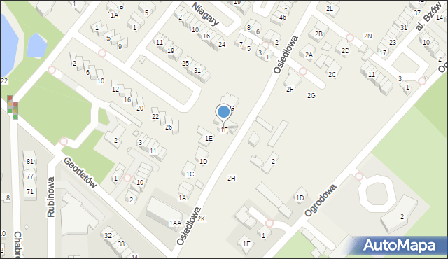 Józefosław, Osiedlowa, 1F, mapa Józefosław