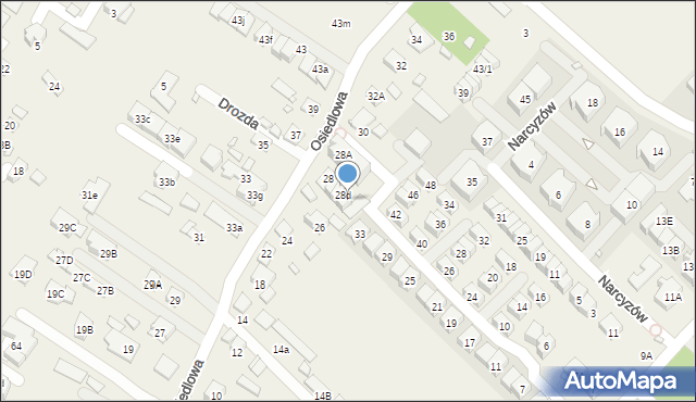 Józefosław, Osiedlowa, 28e, mapa Józefosław