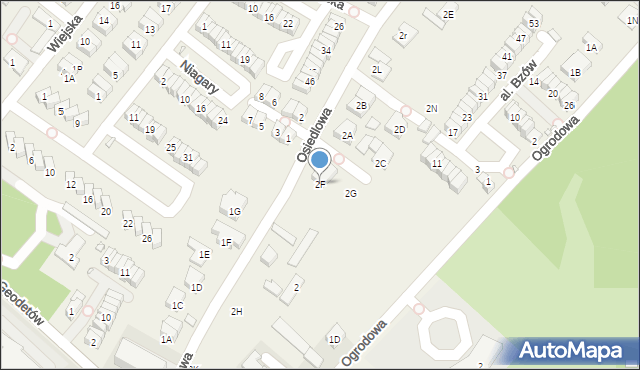 Józefosław, Osiedlowa, 2F, mapa Józefosław