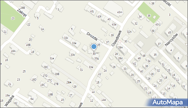 Józefosław, Osiedlowa, 33, mapa Józefosław