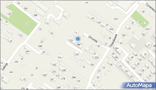 Józefosław, Osiedlowa, 33e, mapa Józefosław