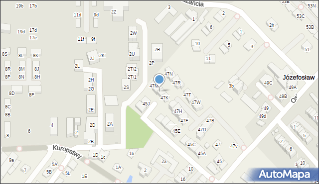 Józefosław, Osiedlowa, 47la, mapa Józefosław