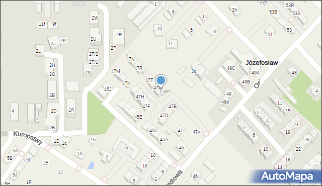 Józefosław, Osiedlowa, 47Z, mapa Józefosław