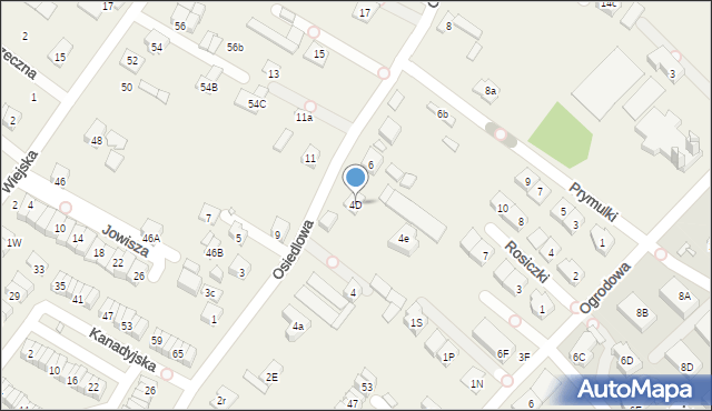 Józefosław, Osiedlowa, 4D, mapa Józefosław