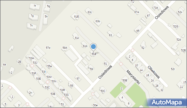 Józefosław, Osiedlowa, 61a, mapa Józefosław