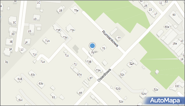 Józefosław, Osiedlowa, 73, mapa Józefosław