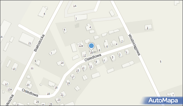 Juchnowiec Górny, Osiedlowa, 10, mapa Juchnowiec Górny