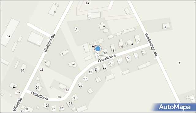 Juchnowiec Górny, Osiedlowa, 12, mapa Juchnowiec Górny