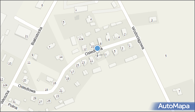 Juchnowiec Górny, Osiedlowa, 9, mapa Juchnowiec Górny