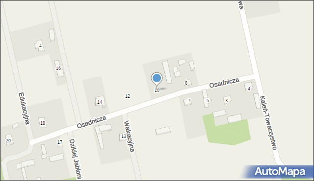 Kaleń-Towarzystwo, Osadnicza, 10, mapa Kaleń-Towarzystwo