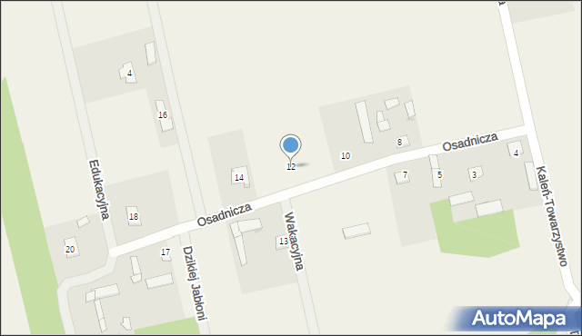 Kaleń-Towarzystwo, Osadnicza, 12, mapa Kaleń-Towarzystwo