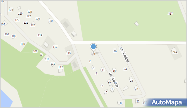 Kalina, Osiedle Leśne, 13, mapa Kalina