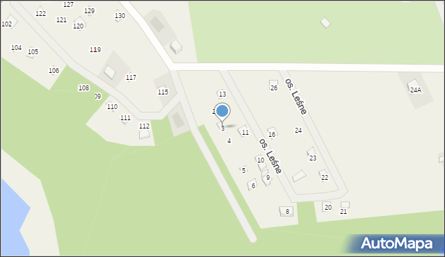 Kalina, Osiedle Leśne, 3, mapa Kalina