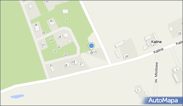 Kalina, Osiedle Słoneczne, 15, mapa Kalina
