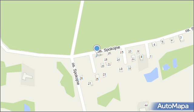 Kalina, Osiedle Spokojne, 17, mapa Kalina