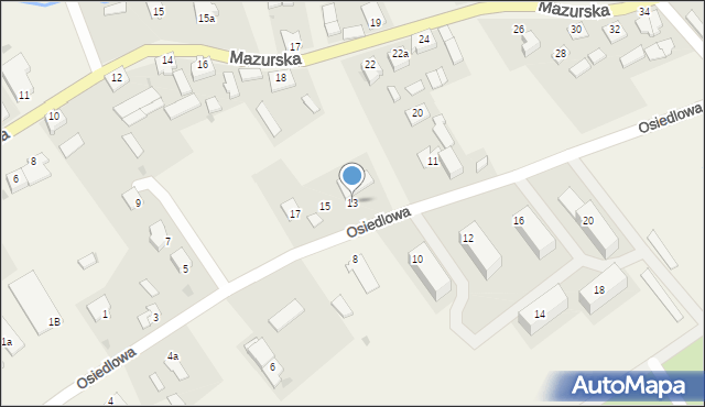 Kalinowo, Osiedlowa, 13, mapa Kalinowo